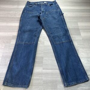 Key Jeans Mens 36x36 Blue Relaxed Straight Carpenter Denim Double‎ Knee Pants